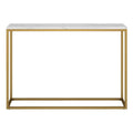 Console Table 111cm - Gold Metal Frame & Marble Wood Top - Modern Entryway Table | Lion Home