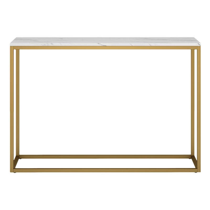 Console Table 111cm - Gold Metal Frame & Marble Wood Top - Modern Entryway Table | Lion Home