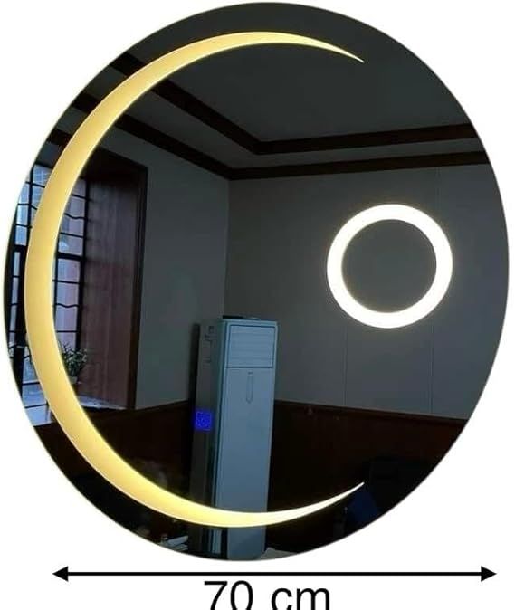 LED bathroom mirror with 3 colors and touch control, modern wall mirror with backlight for makeup, dimmable light for bathroom and bedroom