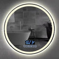 70 x 70 cm Bluetooth Smart LED Wall Mirror - Anti-fog Touch Bathroom Mirror with Speaker, Clock and Temperature Display, 3 Lighting Modes, and Frameless Design