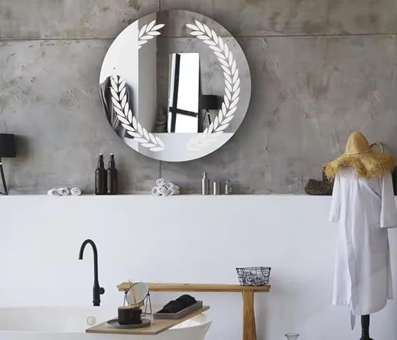 70 x 70 cm Smart LED Touchscreen Wall Mirror - Anti-fog Bathroom Vanity Mirror with 3 Lighting Modes (Warm, Neutral, White), Dimmable Brightness, Memory Function, Modern Frameless Glass Design