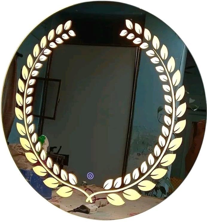 70 x 70 cm Smart LED Touchscreen Wall Mirror - Anti-fog Bathroom Vanity Mirror with 3 Lighting Modes (Warm, Neutral, White), Dimmable Brightness, Memory Function, Modern Frameless Glass Design