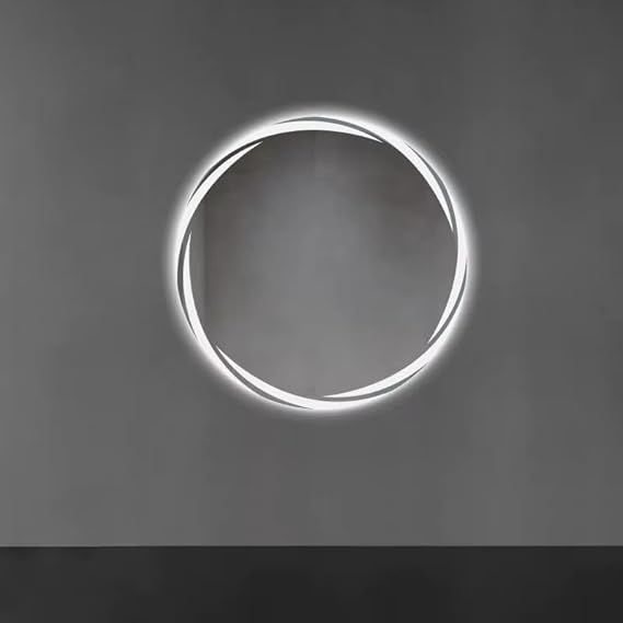 Smart touch wall mirror with LED light, anti-fog heater, digital clock and temperature display, 3 adjustable lighting colors - warm, white, neutral - modern bathroom mirror 70 x 70 cm