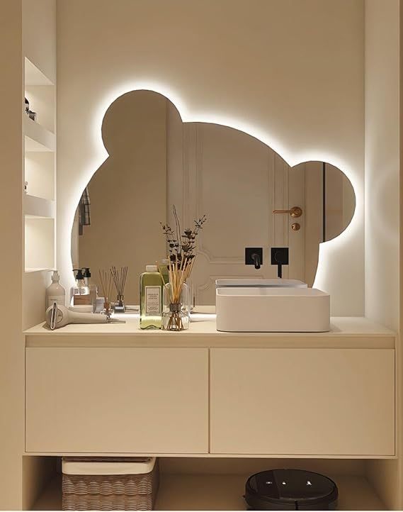 Leon Home Smart Touchscreen LED Wall Mirror 95x95cm - Luxury Square Anti-Fog Bathroom Mirror with 3 Adjustable Lighting Modes (Warm, Neutral, White), Dimmable Brightness, Memory Control, Frameless Finish