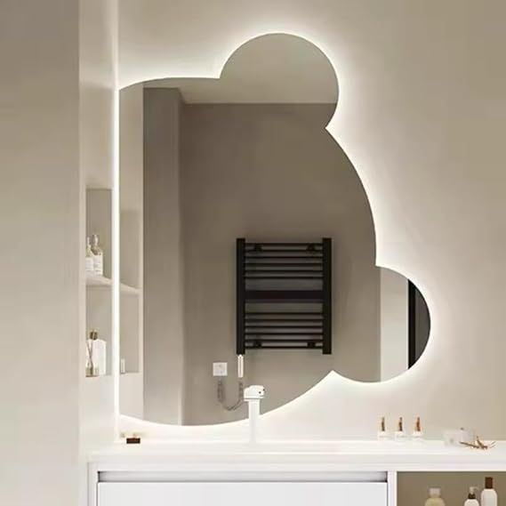 Leon Home Smart Touchscreen LED Wall Mirror 95x95cm - Luxury Square Anti-Fog Bathroom Mirror with 3 Adjustable Lighting Modes (Warm, Neutral, White), Dimmable Brightness, Memory Control, Frameless Finish