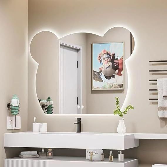 Leon Home Smart Touchscreen LED Wall Mirror 95x95cm - Luxury Square Anti-Fog Bathroom Mirror with 3 Adjustable Lighting Modes (Warm, Neutral, White), Dimmable Brightness, Memory Control, Frameless Finish