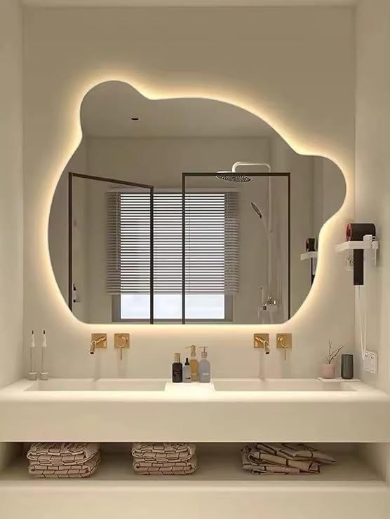 Leon Home Smart Touchscreen LED Wall Mirror 95x95cm - Luxury Square Anti-Fog Bathroom Mirror with 3 Adjustable Lighting Modes (Warm, Neutral, White), Dimmable Brightness, Memory Control, Frameless Finish