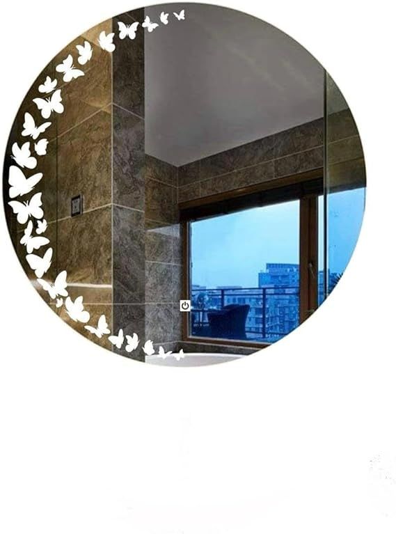 Leon Home 70x70cm Touchscreen LED Wall Mirror - Smart Dimmable Vanity Mirror with 3 Lighting Modes (Warm, Neutral, White), Anti-Fog, Memory Function, Frameless Polished Glass for Bathroom and Bedroom