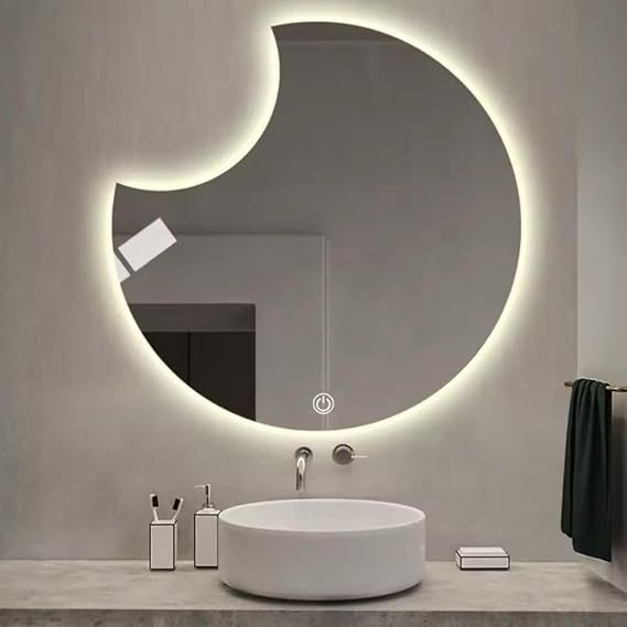 90x90cm Smart Touch-Operated LED Lighted Bathroom Mirror - Luxury Frameless Anti-Fog Bathroom Mirror with 3 Adjustable Lighting Modes (Warm, Neutral, White), Dimmable Brightness, Memory Function, Polished Glass