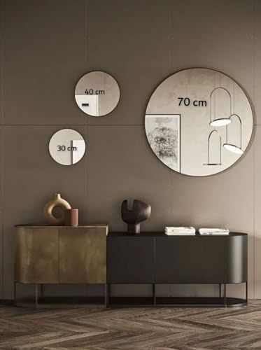 Round wall mirror set, metal frame, black, modern home decor for living room, bedroom, and entryway, shatterproof glass, easy installation, a stylish modern touch for your home