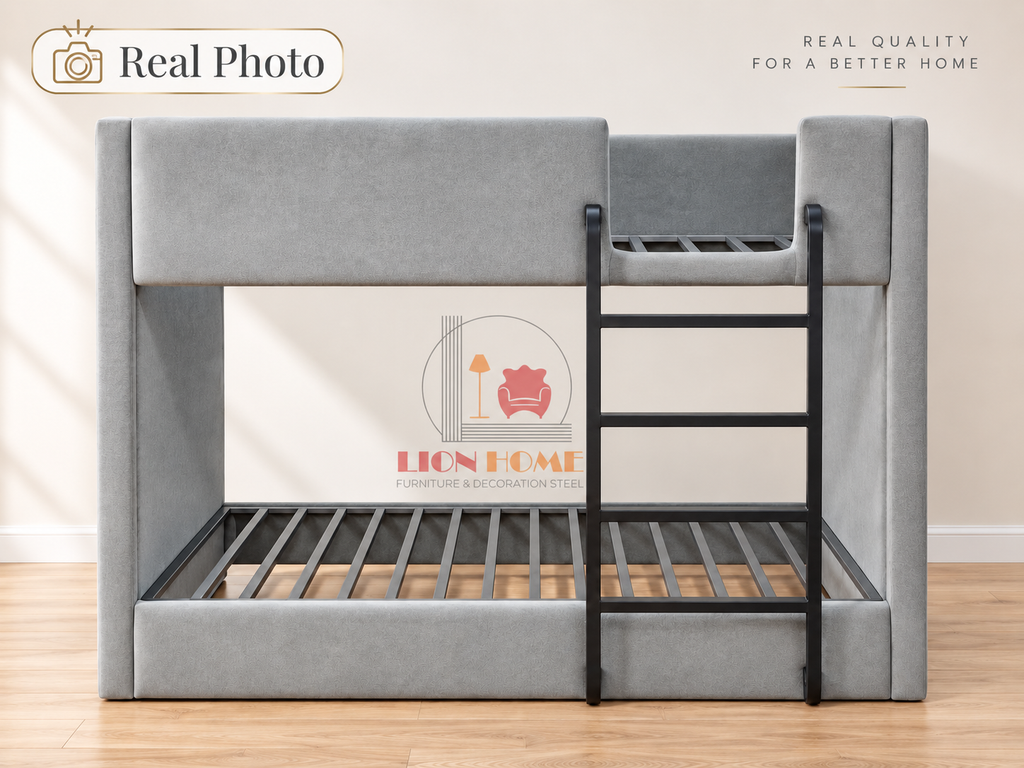lion-home-real-photo-grey-upholstered-bunk-bed