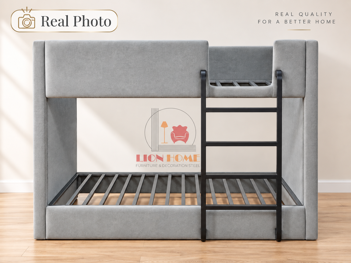 lion-home-real-photo-grey-upholstered-bunk-bed