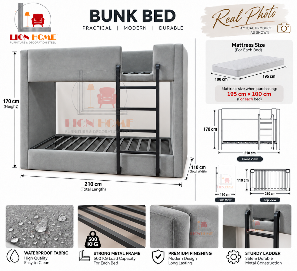 lion-home-upholstered-bunk-bed-specifications-100x195