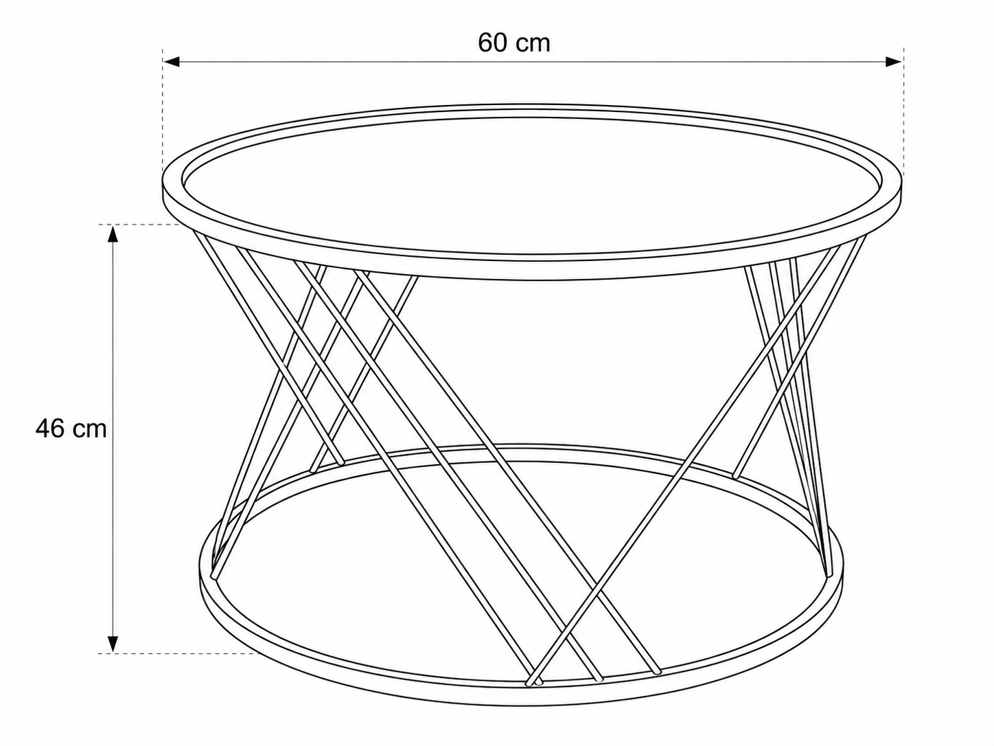 Round Stainless Steel Coffee Table with Smoked Tempered Glass Top | Gold PVD Modern Center Table 60cm | LION HOME