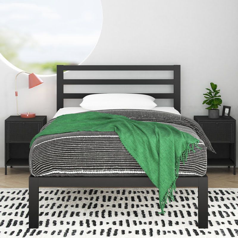 سرير معدن مودرن 120×195 سم – أسود من LION HOME – صورة 1