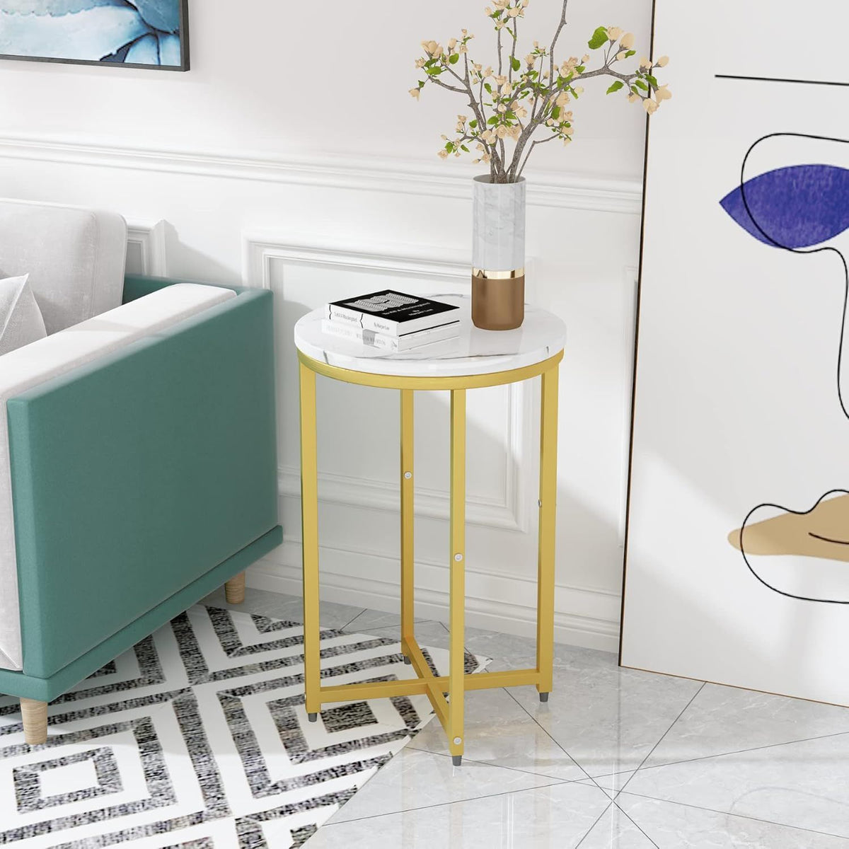 طقم ترابيزات جانبية معدن وخشب من LION HOME