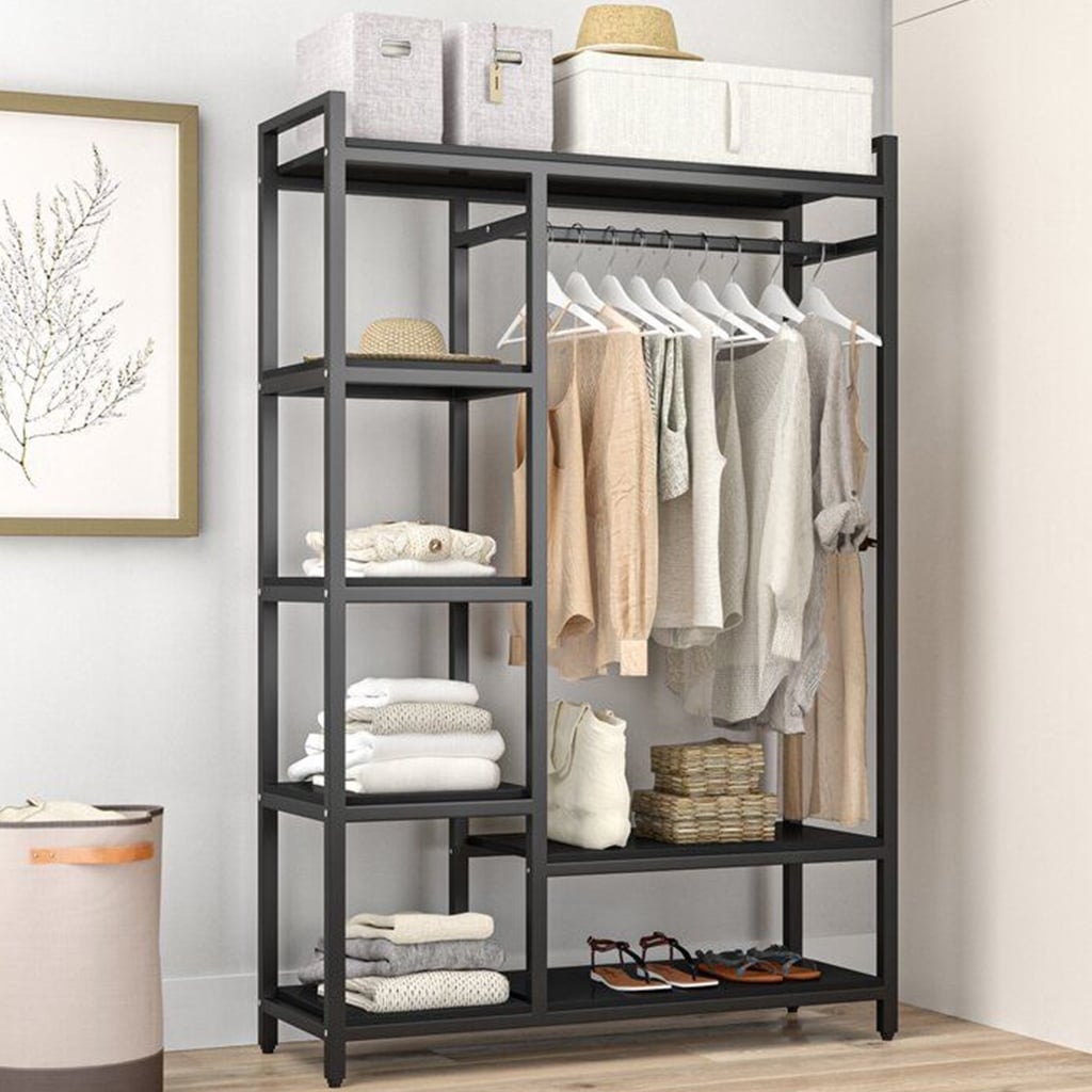 Black iron clothes rack